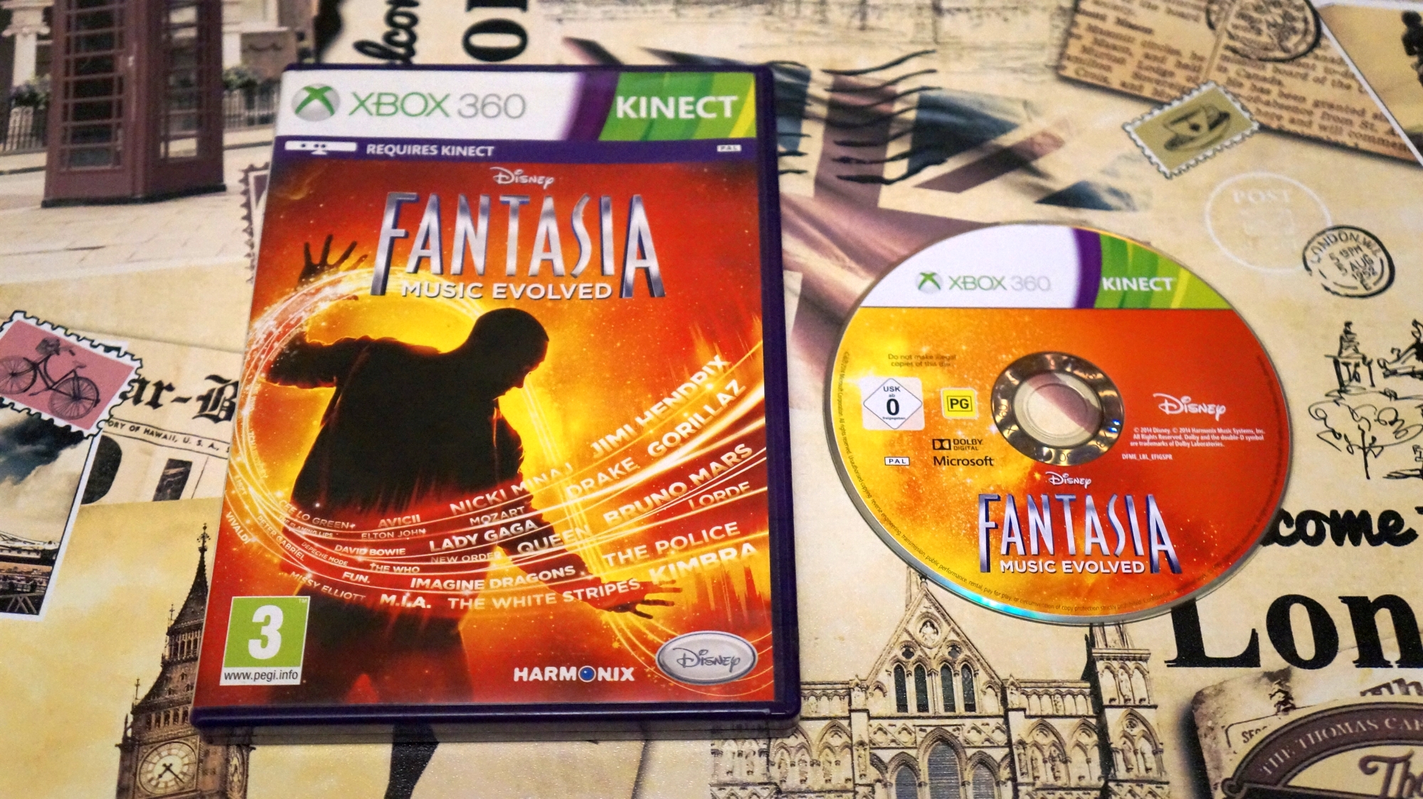 Игра для Xbox 360 Disney Fantasia Music Evolved фото коробки и диска