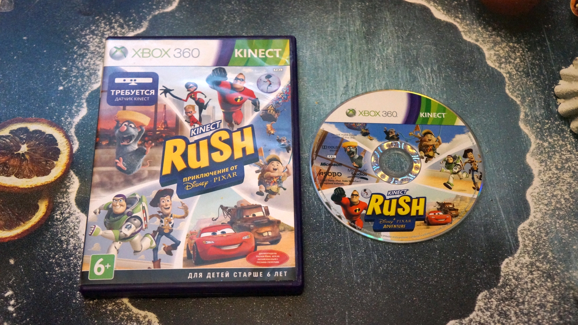 Игра для Xbox 360 Kinect Rush A Disney Pixar Adventure фото коробки и диска