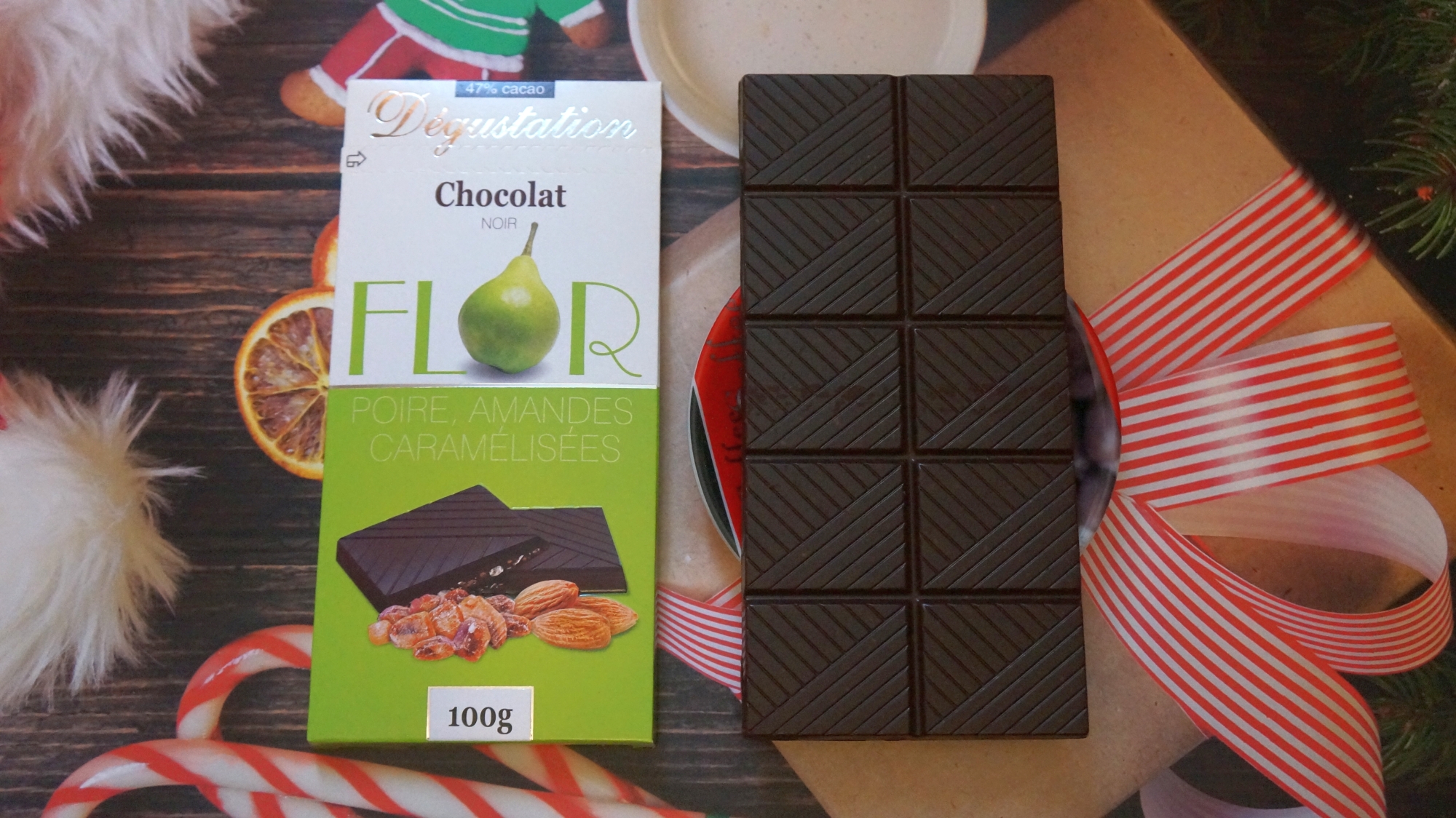 Шоколад Flor Degustation Noir Poire Amandes Caramélisées