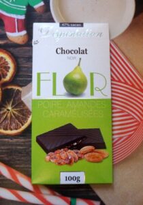 Шоколад Flor Degustation Noir Poire Amandes Caramélisées постер