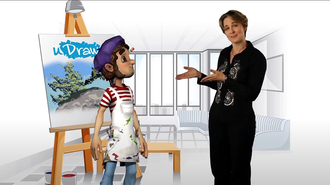 Скриншот из обучающего ролика по игре uDraw Studio Instant Artist для Xbox 360