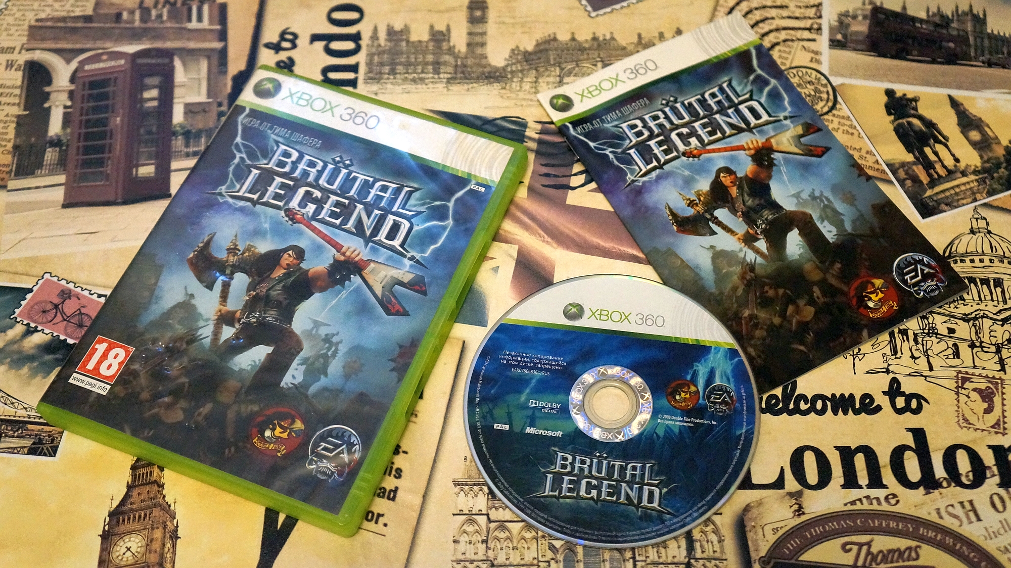 Игра Brütal Legend для Xbox 360 фото коробки и диска