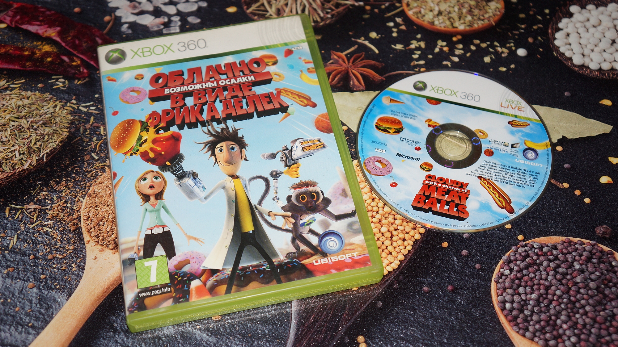 Игра Cloudy With a Chance of Meatballs для Xbox 360 фото коробки и диска